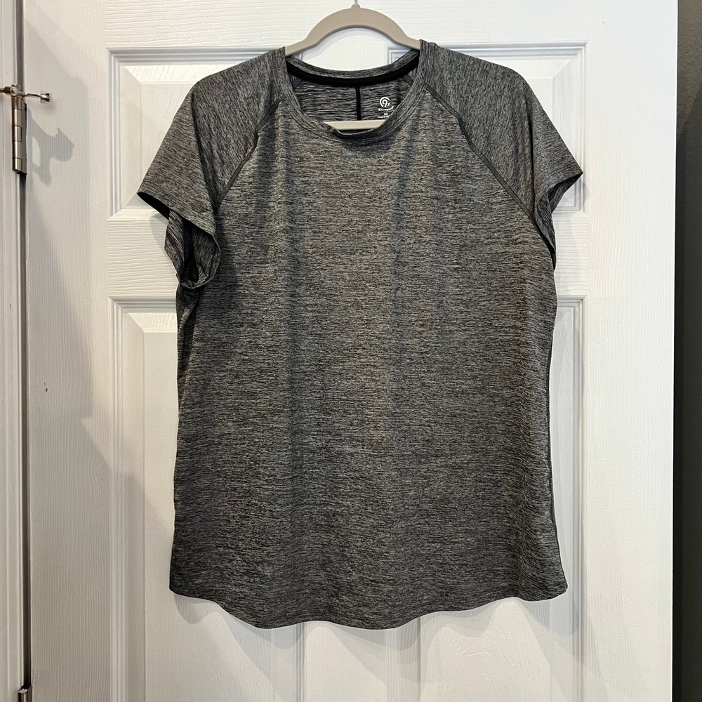 Champion Duo Dry T-Shirt Synthetic Heathered Charcoal Grey XXL Activewear Yoga